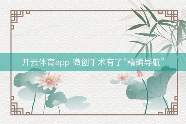 开云体育app 微创手术有了“精确导航”