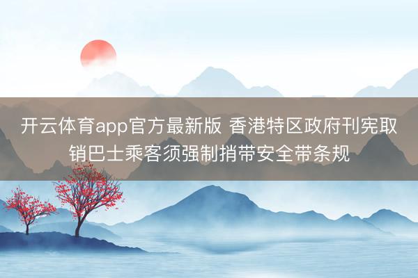 开云体育app官方最新版 香港特区政府刊宪取销巴士乘客须强制捎带安全带条规