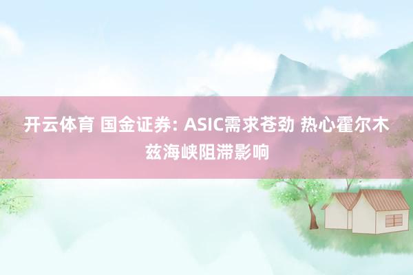 开云体育 国金证券: ASIC需求苍劲 热心霍尔木兹海峡阻滞影响