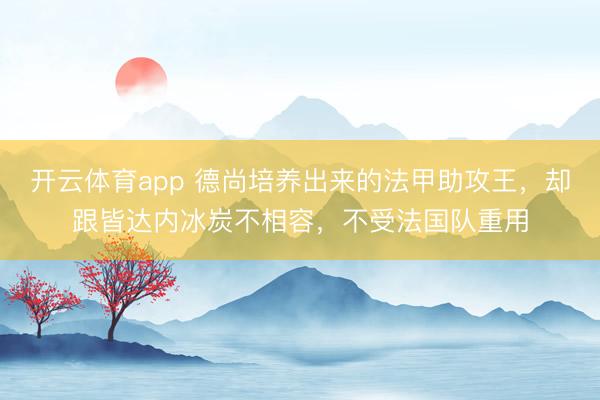 开云体育app 德尚培养出来的法甲助攻王，却跟皆达内冰炭不相容，不受法国队重用