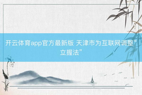 开云体育app官方最新版 天津市为互联网调整“立握法”
