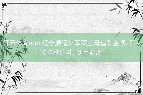 开云体育app 辽宁舰遭外军双航母追踪监视， 歼-15挂弹缠斗， 到手驱离!